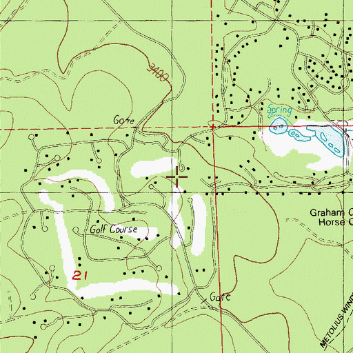 Topographic Map of Glaze Meadow Golf Course, OR