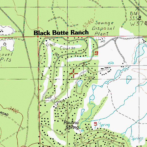 Topographic Map of Big Meadow Golf Course, OR