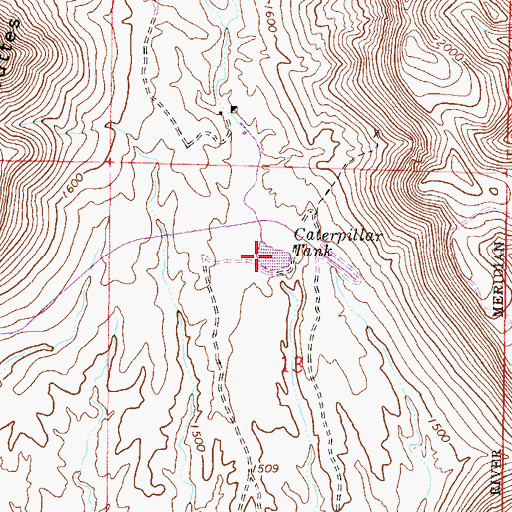 Topographic Map of Caterpillar Tank, AZ