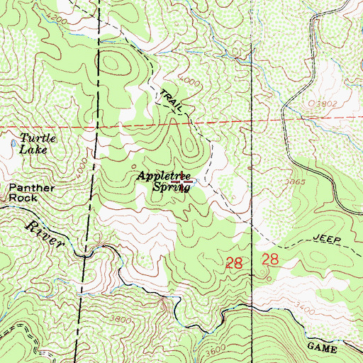 Topographic Map of Appletree Spring, CA