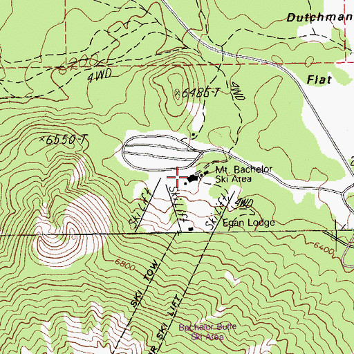 Topographic Map of West Village Lodge, OR