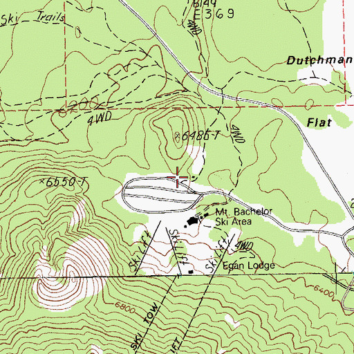 Topographic Map of Nordic Center, OR