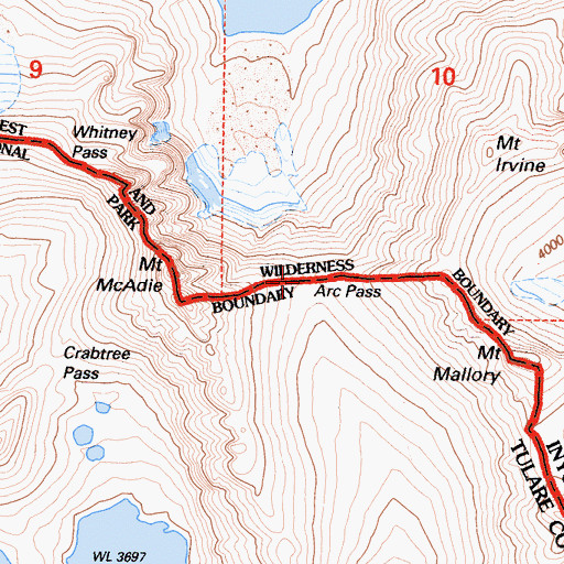 Topographic Map of Arc Pass, CA
