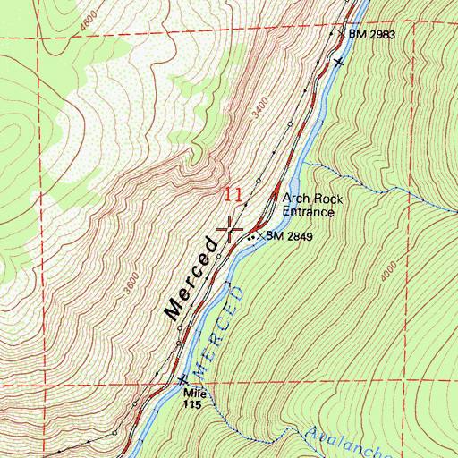 Topographic Map of Arch Rock Entrance, CA