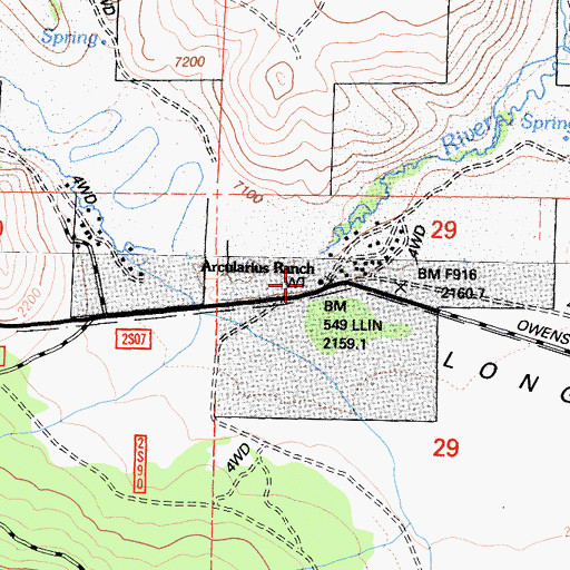 Topographic Map of Arcularius Ranch, CA