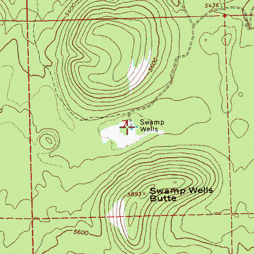 Topographic Map of Swamp Wells Trailhead, OR