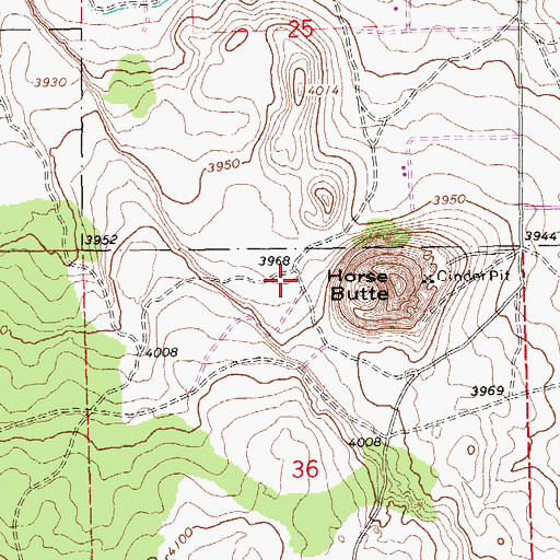 Topographic Map of Horse Butte Trailhead, OR