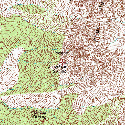 Topographic Map of Amethyst Spring, AZ
