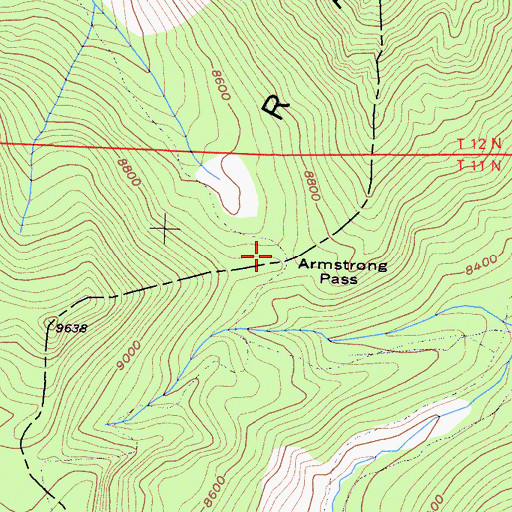 Topographic Map of Armstrong Pass, CA