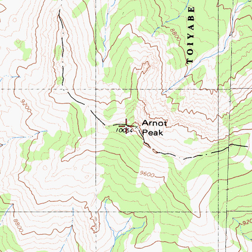 Topographic Map of Arnot Peak, CA