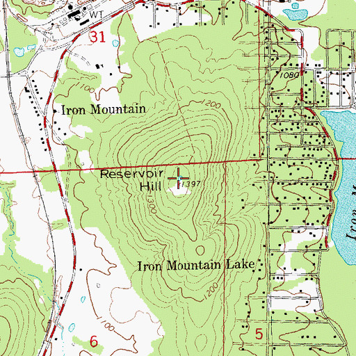 Topographic Map of Iron Mountain Reservoir, MO