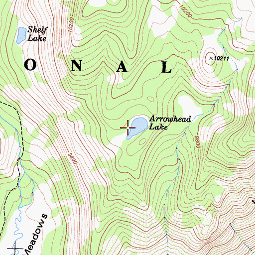 Topographic Map of Arrowhead Lake, CA