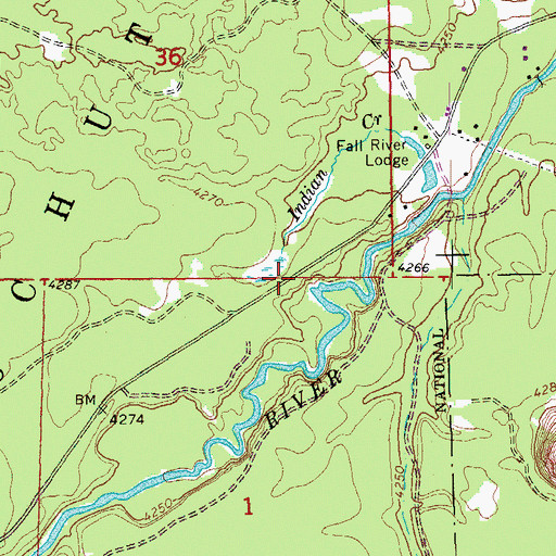 Topographic Map of Fall River Trailhead, OR