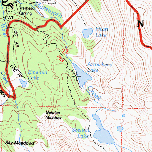 Topographic Map of Arrowhead Lake, CA