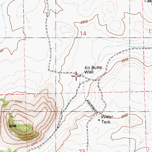 Topographic Map of Ko Butte Well, OR