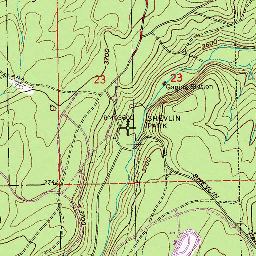 Topographic Map of Widgi Creek Golf Club, OR