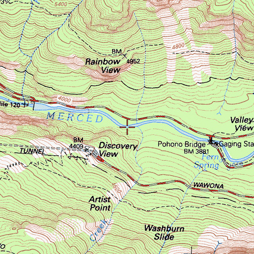 Topographic Map of Artist Creek, CA