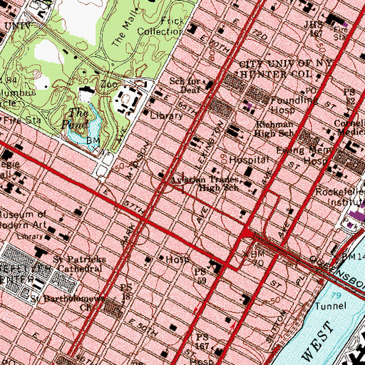 Topographic Map of Childrens All Day School, NY