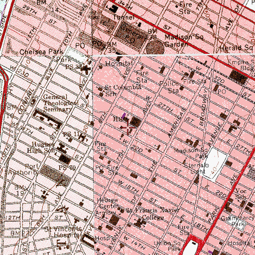 Topographic Map of Peoples School For Marxist Studies, NY