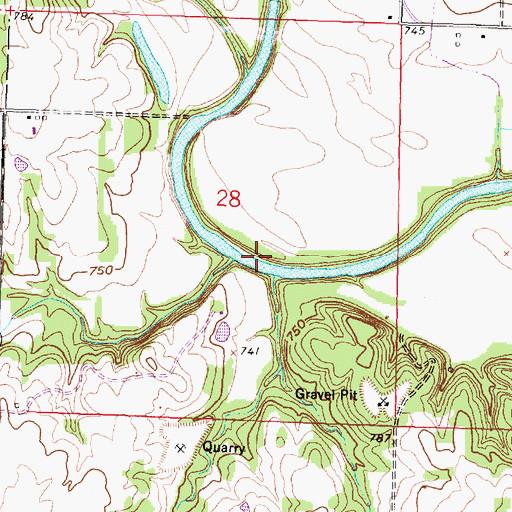 Topographic Map of Clear Creek, KS