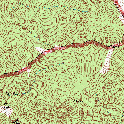 Topographic Map of Grandjean Creek, ID