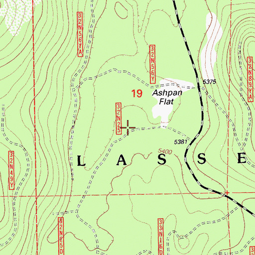 Topographic Map of Ashpan Flat, CA