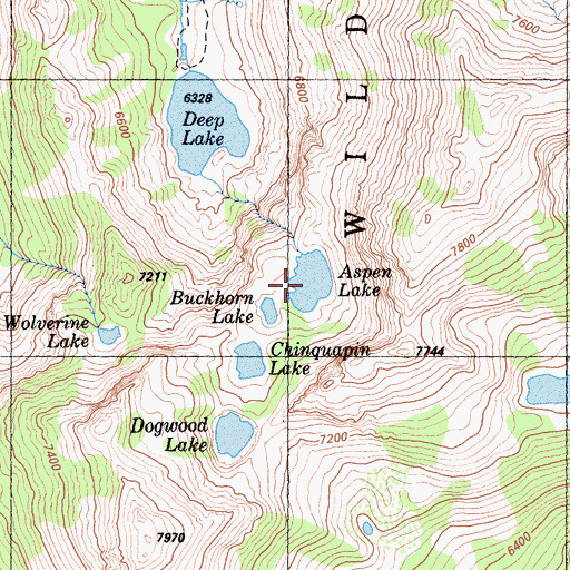 Topographic Map of Aspen Lake, CA