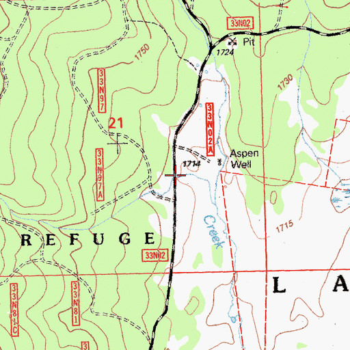 Topographic Map of Aspen Well, CA