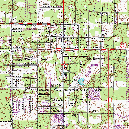Topographic Map of Mosaic Unitarian Universalist Church, FL