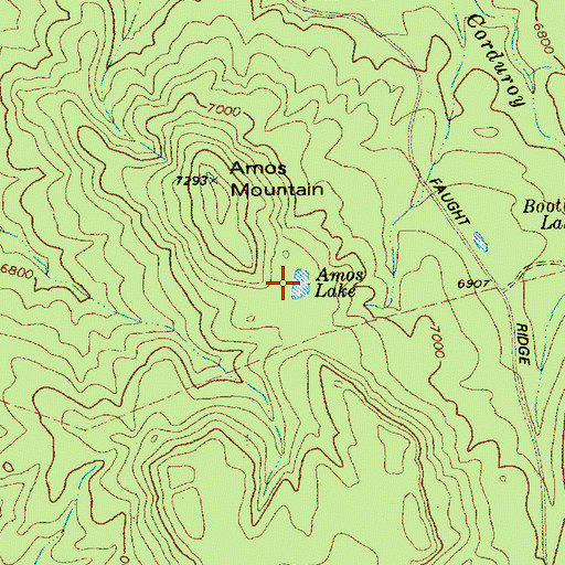 Topographic Map of Amos Lake, AZ