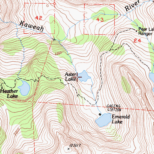 Topographic Map of Aster Lake, CA