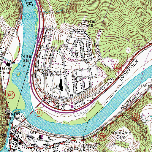 Topographic Map of New Valley Fellowship Church, VA