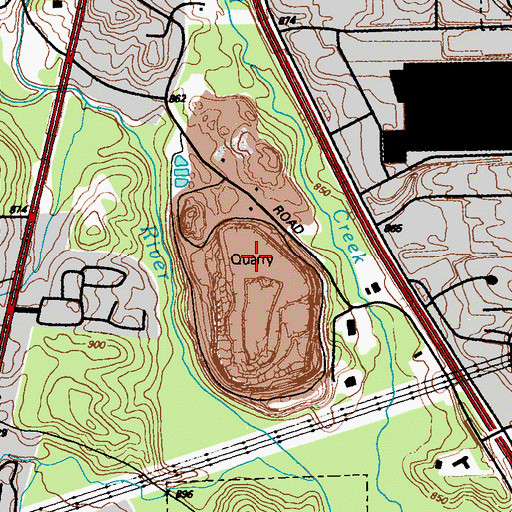 Topographic Map of Forest Park Quarry, GA