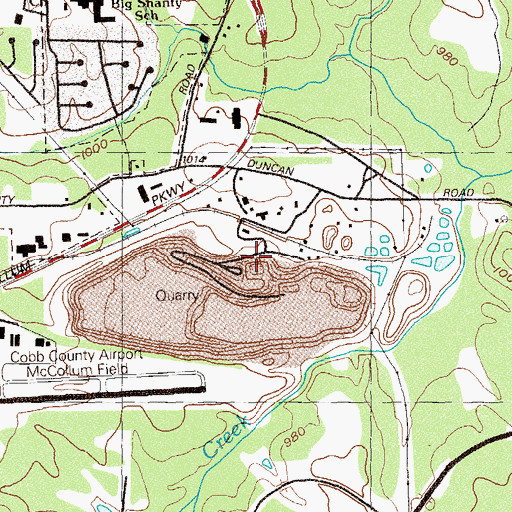 Topographic Map of Kennesaw Quarry, GA