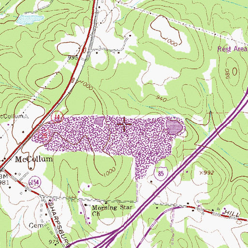 Topographic Map of Madras Quarry, GA