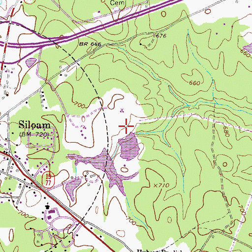 Topographic Map of Siloam Quarry, GA