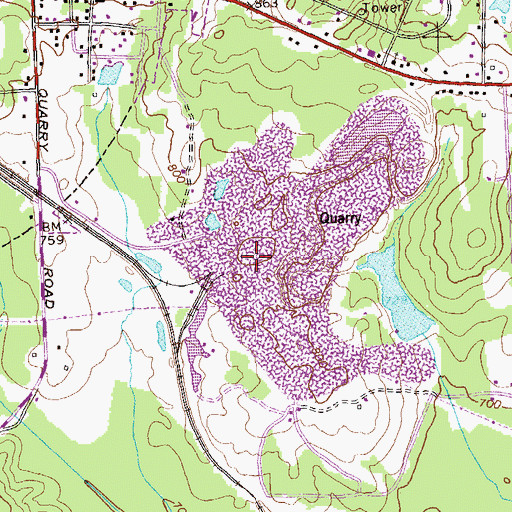 Topographic Map of Stockbridge Quarry, GA