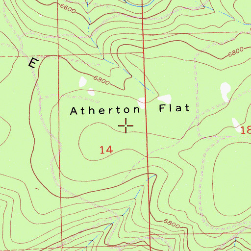 Topographic Map of Atherton Flat, CA