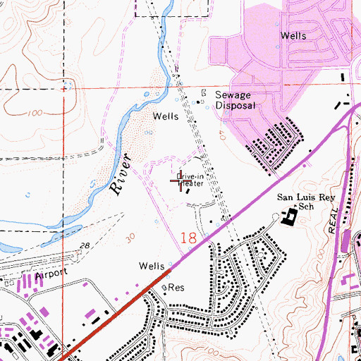 Topographic Map of Valley Drive-In (historical), CA