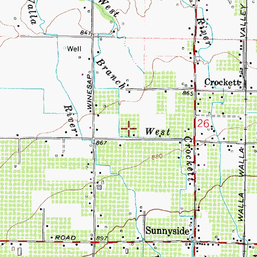 Topographic Map of Davis Orchards, OR