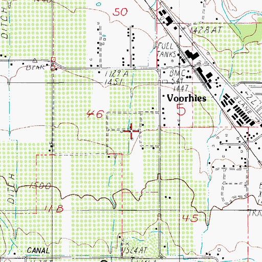 Topographic Map of Earnest Orchards, OR