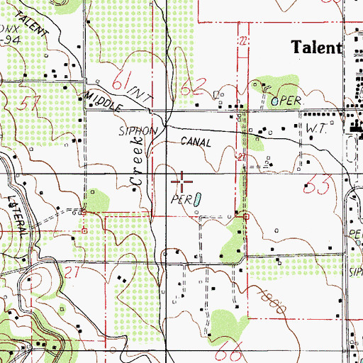 Topographic Map of Meyer Orchards, OR