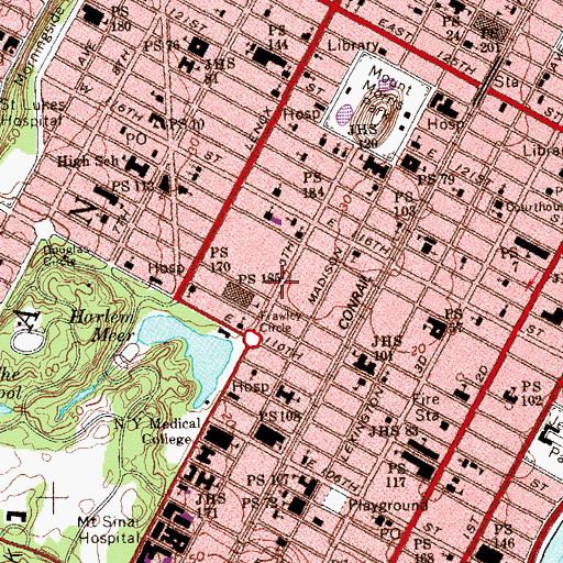 Topographic Map of East Calvary Nursery School, NY