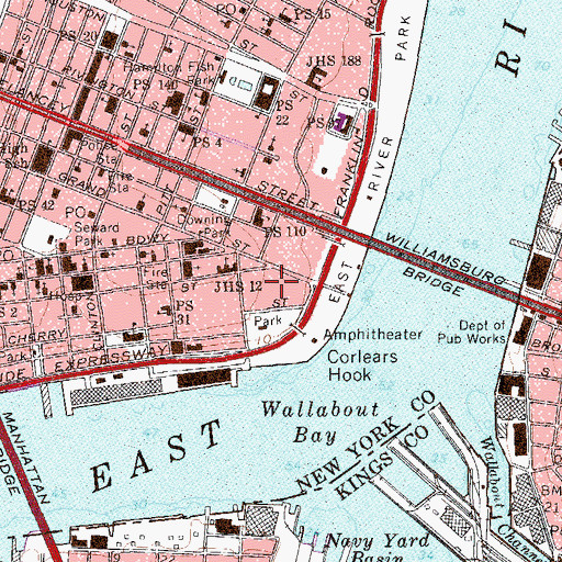 Topographic Map of East River Montessori School, NY