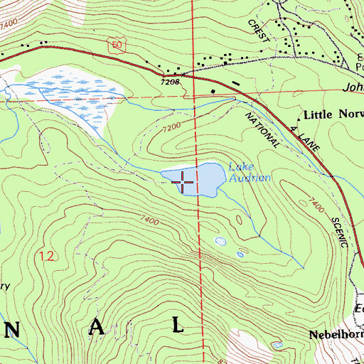 Topographic Map of Lake Audrian, CA