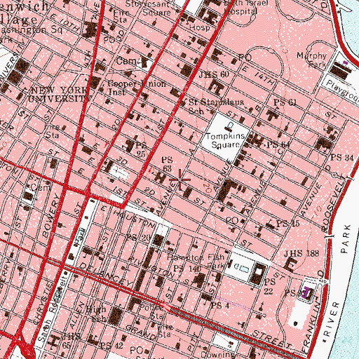 Topographic Map of Avenue A Theater (historical), NY