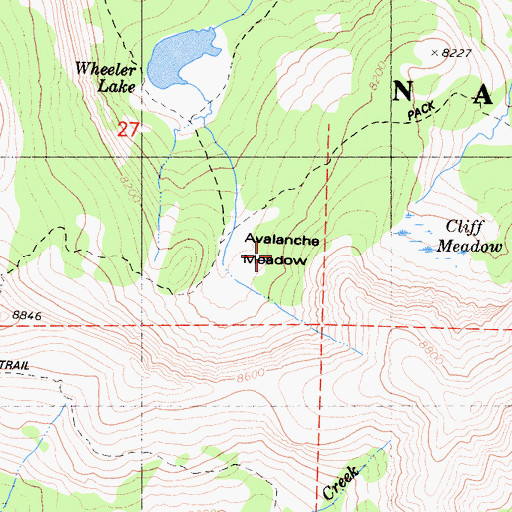 Topographic Map of Avalanche Meadow, CA