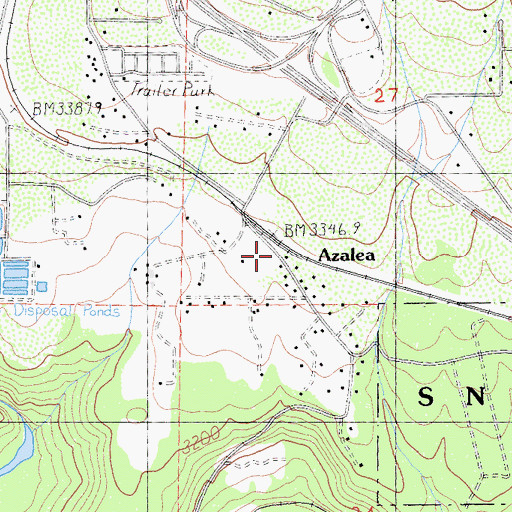 Topographic Map of Azalea, CA