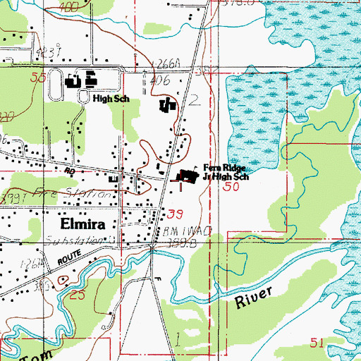 Topographic Map of Union High School (historical), OR