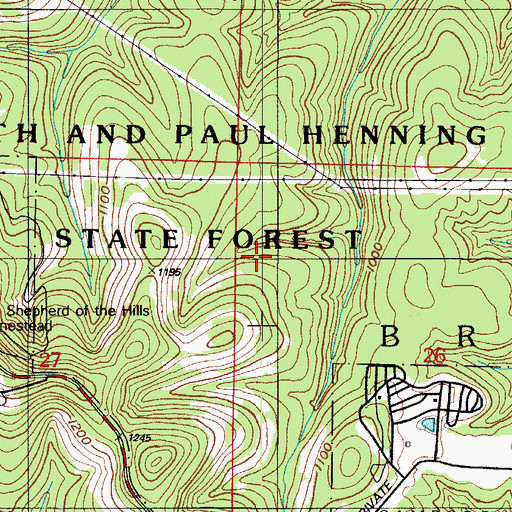 Topographic Map of White River Balds Natural Area, MO